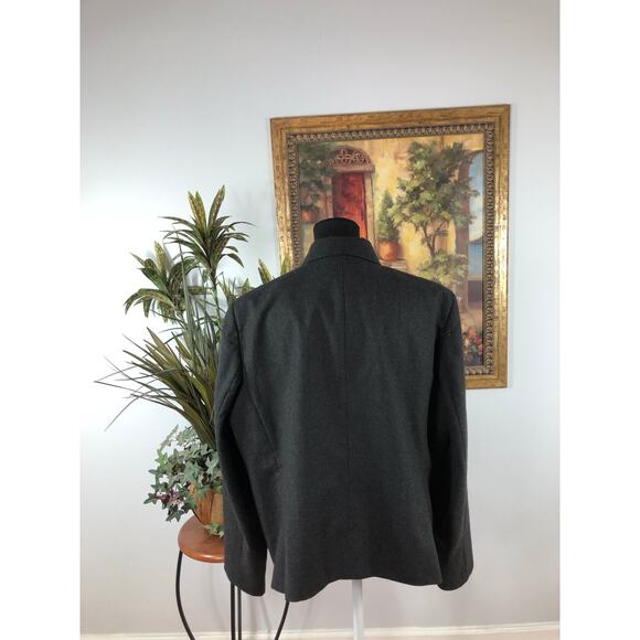 Talbots Women Plus 100% Wool Jacket Gray Pocket Full Zip Closur Clueless Preppy - Picture 4 of 10
